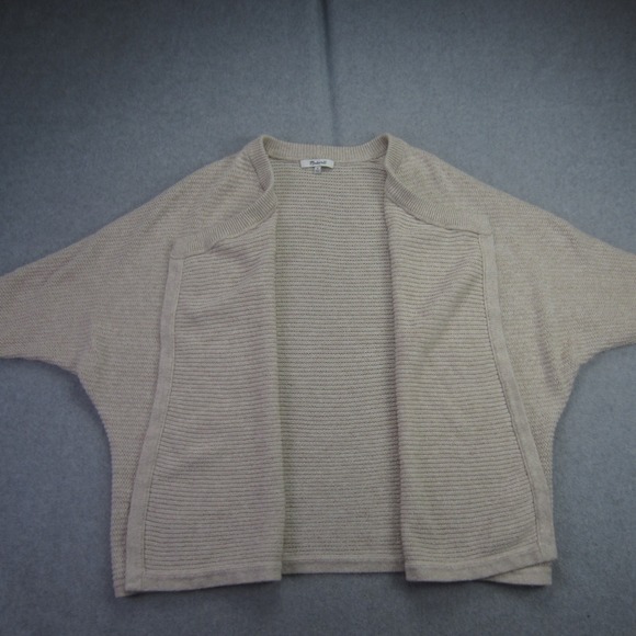 Madewell‎ Cardigan Womens Medium Beige Knit Dolman Sleeve Open FrontSweater - Picture 8 of 16